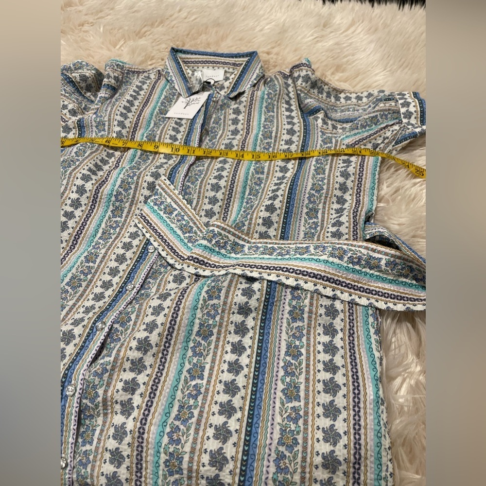NWT Sundays Murphy floral print shirt dress with tie waist - Picture 8 of 10